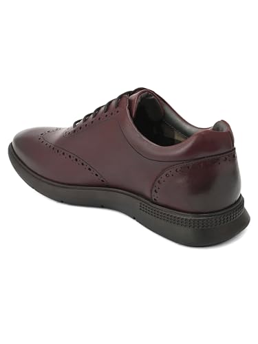 Image of San Frissco Mens Formal Shoes Textured Lace Up Brogues /Soft Cushioned Footbed with TPR Sole /Stylish, Comfortable, Trendy, Party, Outdoor Shoes for Office & College