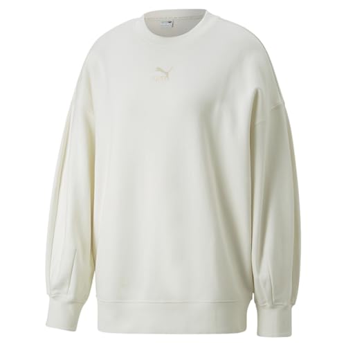 PUMA Womens Classics Oversized Crew Neck Sweatshirt Casual - Off