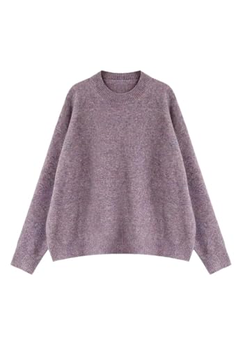 Cashmere Sweaters for Women 2024 Fall Winter Long Sleeve Crewneck Knit Jumpers Soft Warm Trendy Pullover Basic Top