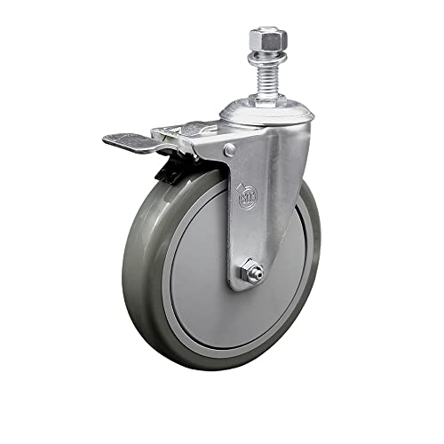 Polyurethane Swivel Threaded Stem Caster w/6