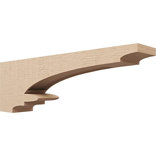 Ekena Millwork 6"W x 36"D x 12"H Thin Diane Rough Cedar Woodgrain TimberThane Corbel, Primed Tan