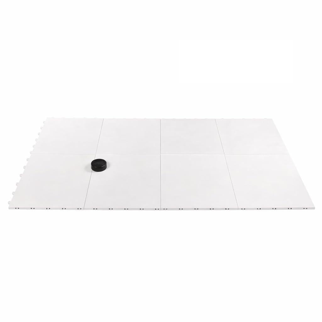 ACE HOCKEY Dryland - Azulejos de suelo para entrenamiento de hockey, paquete de 8 azulejos de hockey (9.4 pies cuadrados) para disparar, pasar, manejar con palos, azulejos de hielo sintéticos no