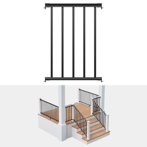 Egadis 1 Pack 36 in x 2 ft Aluminum Porch and Deck Railing Kit Without Post