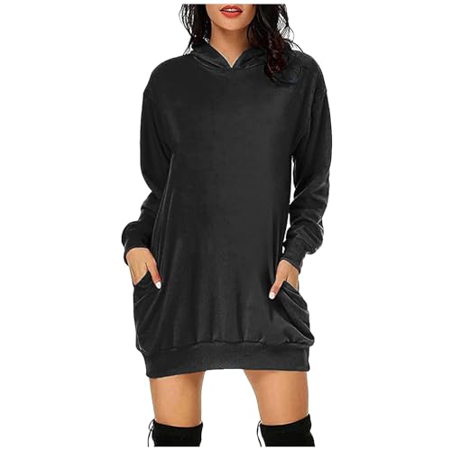 black oversized sweatshirt dress