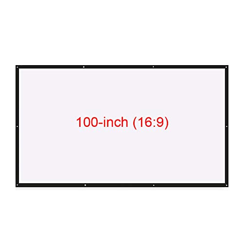 Docooler 100-inch Projector Screen 16:9 HD PVC Portable Projection Screen Foldable Indoor Outdoor
