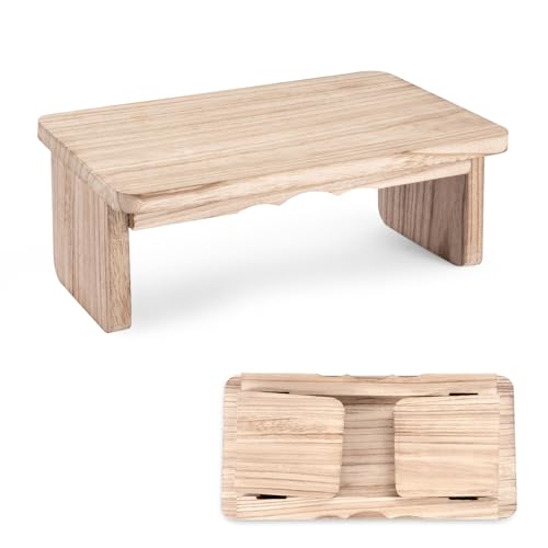 Yoga Meditation Benches - Yoga Bench,Wooden Zen Meditation Stool Kneeling Bench for Yoga Practice (Light Brown)