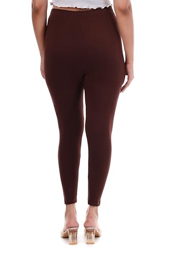 Image of TPF Women Solid Cotton Lycra Stretchable Leggings | Comfortable Ankle-Length Slim Fit Leggings for Women & Girls | Soft, Breathable Wear Bottoms