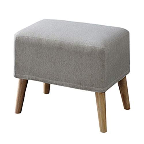 Tabouret tissu canapé et marchepied nordique avec repose-pieds amovible en bois
