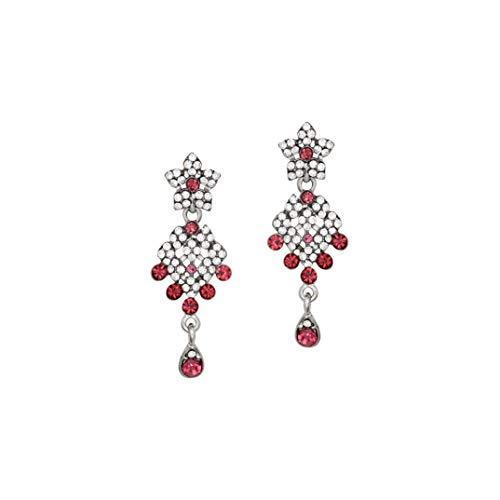 Image of Atasi International Splendid Silver Plated Pink Necklace Set with Earrings & Maangtikka - Jewellery Collection for Weddings, Parties, and Festivals (RP4073)