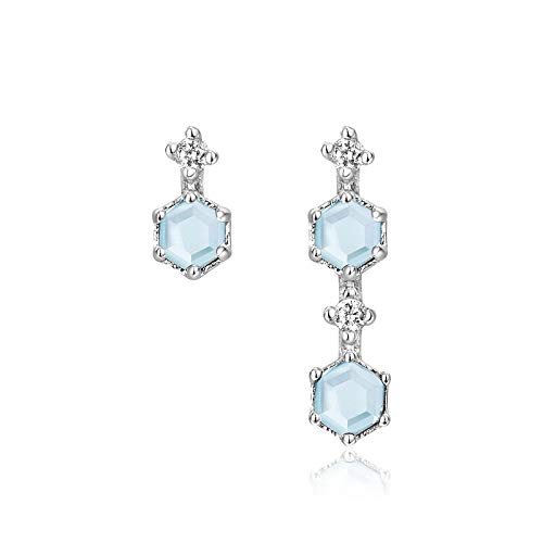 Boucles d'oreilles topaze bleue et argent 925 de haute joaillerie