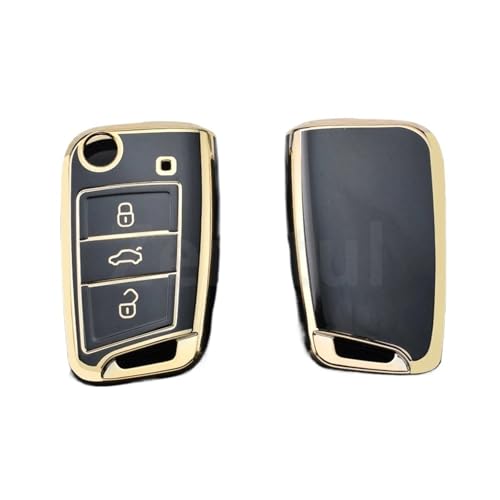 TPU ԗp TPU ܂肽݃L[Jo[VF VW MK7 GTI 7 St 7 St R VR_ IN^rA A7 V[gobOP[Xz_[veN^[Ή(Black cover(GLD))