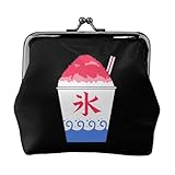 イチゴのかき氷 小銭入れ がま口財布 レザー 可愛い ミニウォレット おしゃれ コインケース ミニ財布 小物入れ 丸型小銭入れ 人気 萌えグッズ プレゼント