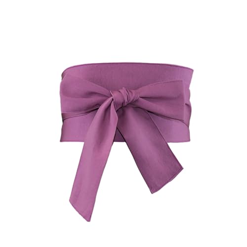 Women's Wide Belt Bow Self Tie Wrap Around Obi Waist Band Cinch Belt for Kimono Yukata Vintage Dress