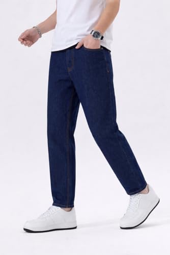 Image of Men's Slim Relaxed Fit Mid Rise Tapered Fit Non-Stretch Denim Jeans | Cotton Blend Casual 5 Pocket Denim Jeans for Men