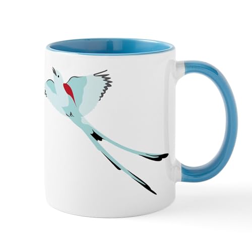 Taza de cerámica 11 oz Blanco/Interior azul miniatura 1