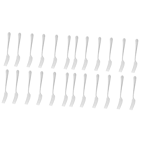 Unomor 2sets Kitchen Stainless Steel Forks Metal Fruit Forks Salad Dessert Cake Appetizer 12pcs*2