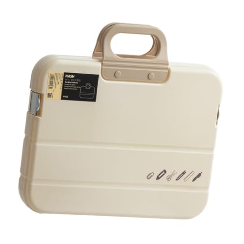 QUXVUIS Organizador de Archivos portátil A4, Caja de plástico Ligera con asa Resistente, Ideal para Oficina, Viajes Negocios, Documentos A4 con broches para Cartas y álbumes Recortes.