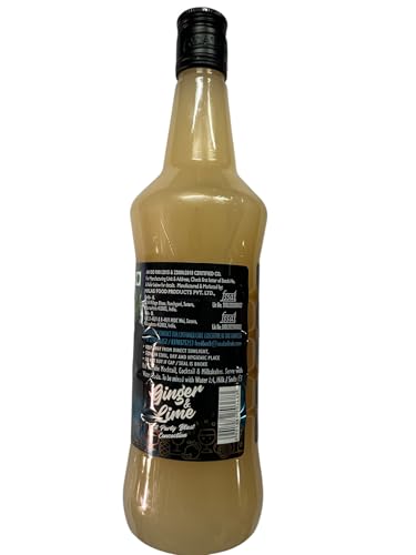 Image of Mala's Ginger Lime Cordial Drink 750Ml Bottle | Lemon Ginger Syrup | Mixer for Fruit Shakes, Mocktails, Cocktails, Drinks, Sharbat, Sorbets, Juices, Beverages (Pack of 3)