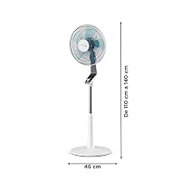 Rowenta Turbo Silence Standventilator, 45 dB(A), 72 m³/min Luftstrom, 4 Geschwindigkeiten, Silent Night & Turbo Boost, 120° Oszillation, Höhenverstellbar, VU5640 – Ansicht 9