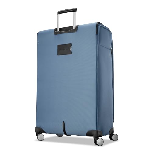 Image of Samsonite Soft-Sided 29-Inch Lightweight Large Checked Expandable Element Suitcase: Durable, 360 Spinner Wheels, Adjustable Telescopic Handle, 2 Front & 1 Side Pocket- Captains Blue