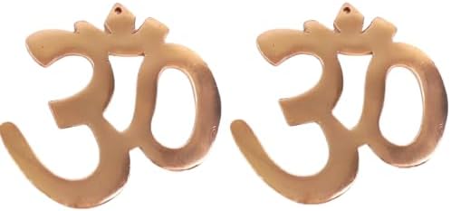 Copper Om Religious Sculpture Vastu Dosh Nivaran Items for Home & Office Main Door Entrance Decor 2.5 Inch (Pack of 2PC.)