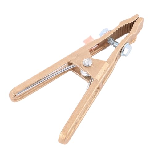 VILLCASE Copper Ground Clamp for Welding a Shape Design Durable Construction High Conductivity Reliable Earth Cable Clip for Shop and Field Work