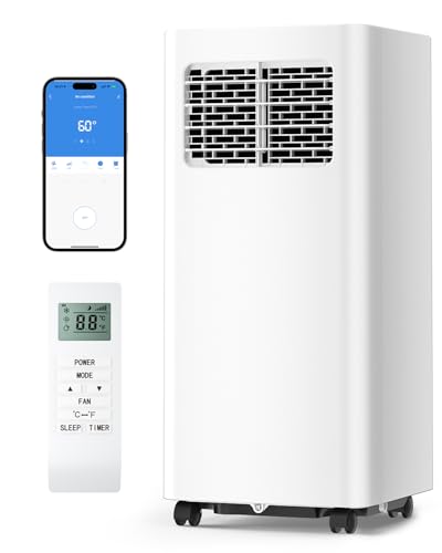 Feelfunn 12,000 BTU Portable Air Conditioners - 3-in-1 Portable AC Unit Cools Up to 600 Sq.Ft., with App/Wifi/Remote Control, Dehumidifier & Fan Modes, Window Mounting Kit, Ideal for Bedroom, Dorms