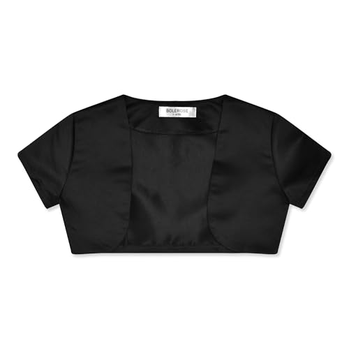BOLEROSE Girls Satin Short Sleeve Bolero Childrens Kids Shrug