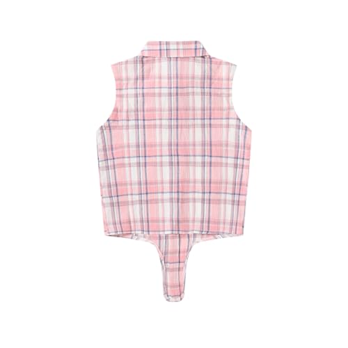 Girls Western Shirt Plaid Sleeveless Button Down Cowgirl Outfits Tie Knot Blouse Shirts3