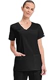 Cherokee Women's Workwear Scrubs Core Stretch V-Neck Top, Black, Large