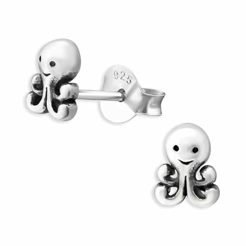 Joyería pendientes de plata 925 Kraken Monkimau con acabado de alta gama