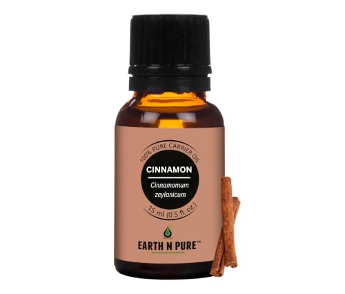 Image of Earth N Pure Cinnamon Essential Oil | 100% Pure & Undiluted | Steam Distilled | Warm Ambiance, Muscle Comfort & Focus | 15ml