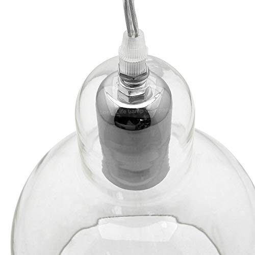 Mini Globe Clear Glass Pendant Light Modern Transparent Lamp Shade Chrome Ceiling Rose M0185G - Image 6