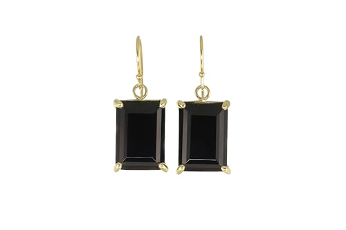 Boucles d'oreilles onyx noir et or jaunt de style vintage