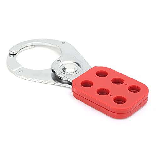Image of FILFEEL Lockout Hasp, Lockout Hasp Steel Plastic Insulation Industrial Security Tool, 6 Hole Interlock, 1.5in Inside Jaw Diameter, Lock Out Tag Out Lock Hasp