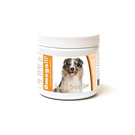 Healthy Breeds Australian Shepherd Omega HP Fatty Acid Skin and Coat Support Soft Chews 60 Count