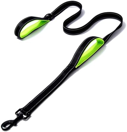 Eyeleaf Hundeleine, 1,8 m, reflektierend und stark, mit doppeltem Griff, gepolstert, strapazierfähig, Nylon, Hundeleine für Hunde, groß, mittel, schwarz