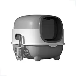 Caixa De Areia Banheiro Sanitário Gatos Fechado Anti Odor