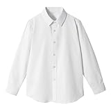 [LOLANTA] キッズ ワイシャツ 子供 長袖 スクールシャツ フォーマル 男の子 無地 入学式 卒業式 結婚式 発表会 七五三 ホワイト 140