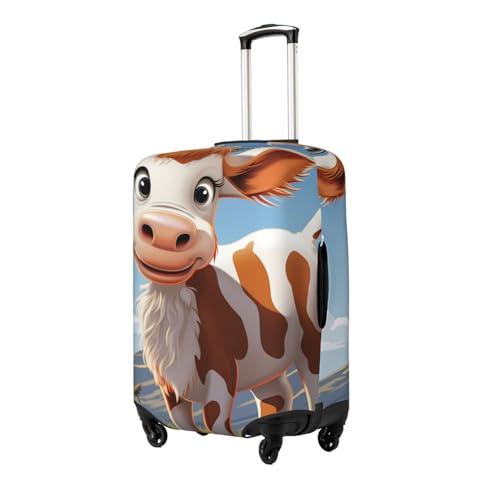 Travel Luggage Covers For Suitcase, Cartoon Cute Cow Elastic Suitcase Protector Washable Anti-Scratch Suitcase Baggage Cover Luggage Protector Fits 18-32 Inch Luggage2