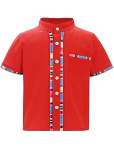 Idopip Guayabera Jungenhemd Rot 5-6 Jahre
