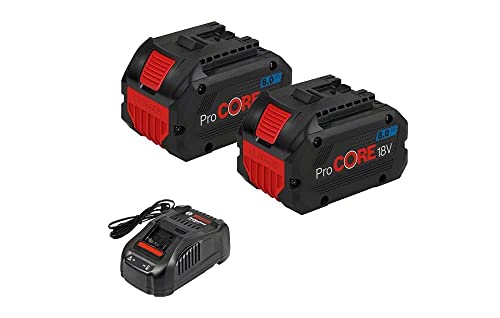 Bosch Professional 18V System Set de batteries (2x batteries ProCORE18V 8.0Ah + chargeur rapide GAL 1880 CV)