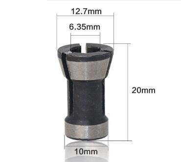 Set De 8 Collets Chuck Pour Machine à Graver - Diamètres 6mm, 6.35mm, 8mm - Acier Carbone Noir Et Argent