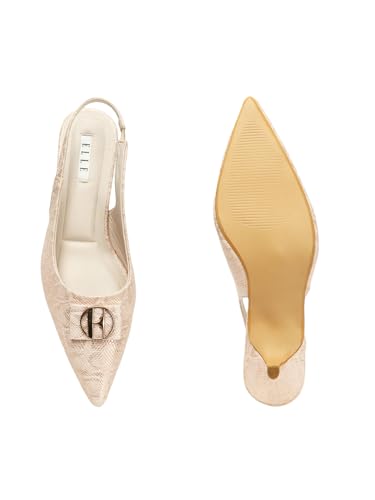 Image of ELLE Women's Pointed Toe Kitten Heel Sling Back Mules
