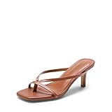 DREAM PAIRS Sandalias de Tacon Bajo para Mujer, Zapatos de Estilo Tiras con Punta Cuadrada Abierta para fiesta,Size 25.0...