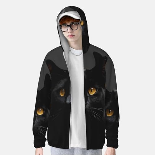 Sudadera con capucha de protección solar negra miniatura 2