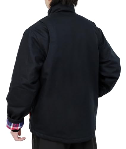 Image of BOCOMAL FR Jacket Insulated Flame Resistant Canvas Coat CAT4 Winter Outwear | NFPA2112 CAT4,Utility Cargo Pockets,Heavyweight Duck Shell,180g Modacrylic Quilted,Plaid Flannel lining,Water Stain Resistant