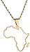 Produktbild huangxuanchen co.,ltd Halskette Edelstahl Gold Farbe Afrika Karte Anhänger Halsketten African of Maps Kettenschmuck