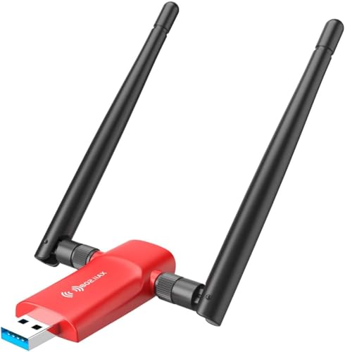 Nineplus Wi-Fi 6 1800Mbps 802.11ax USB 3.0 Wireless Adapter with PC WiFi Antenna for Win11/10 WiFi Dongle for Desktop and Laptop Gaming Internet Network Card