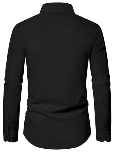 Image of AVANOVA Men's White Long Sleeve, Slim Fit Button Down Dress Shirt for Men | Casual Office Wear | Formal Business Shirts | Stylish Plain Single Breasted Shirt(Shirt 87)